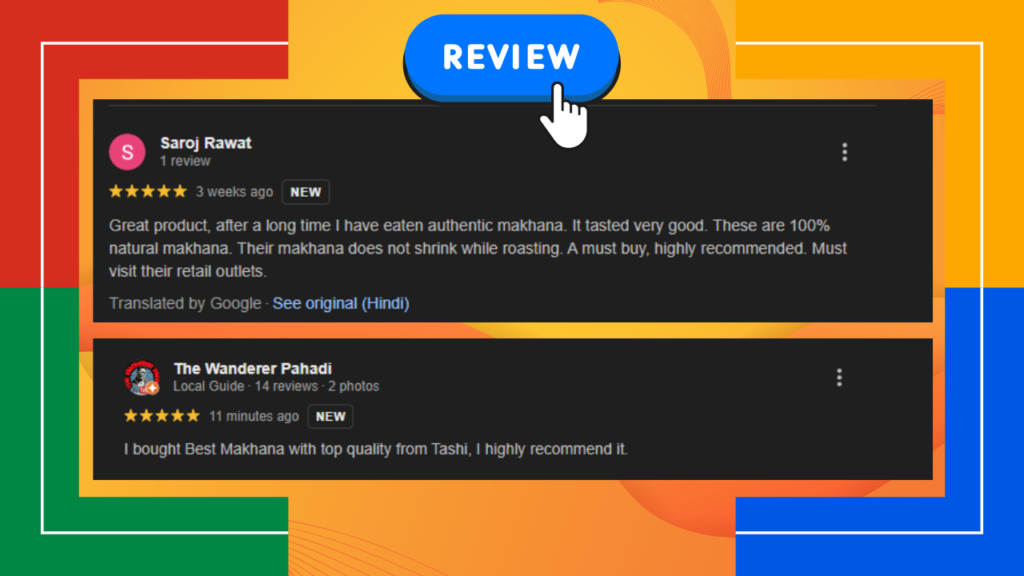 Home tashi naturals makhana google review (3)